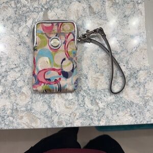Coach Multicolor Phone Wristlet with Strap